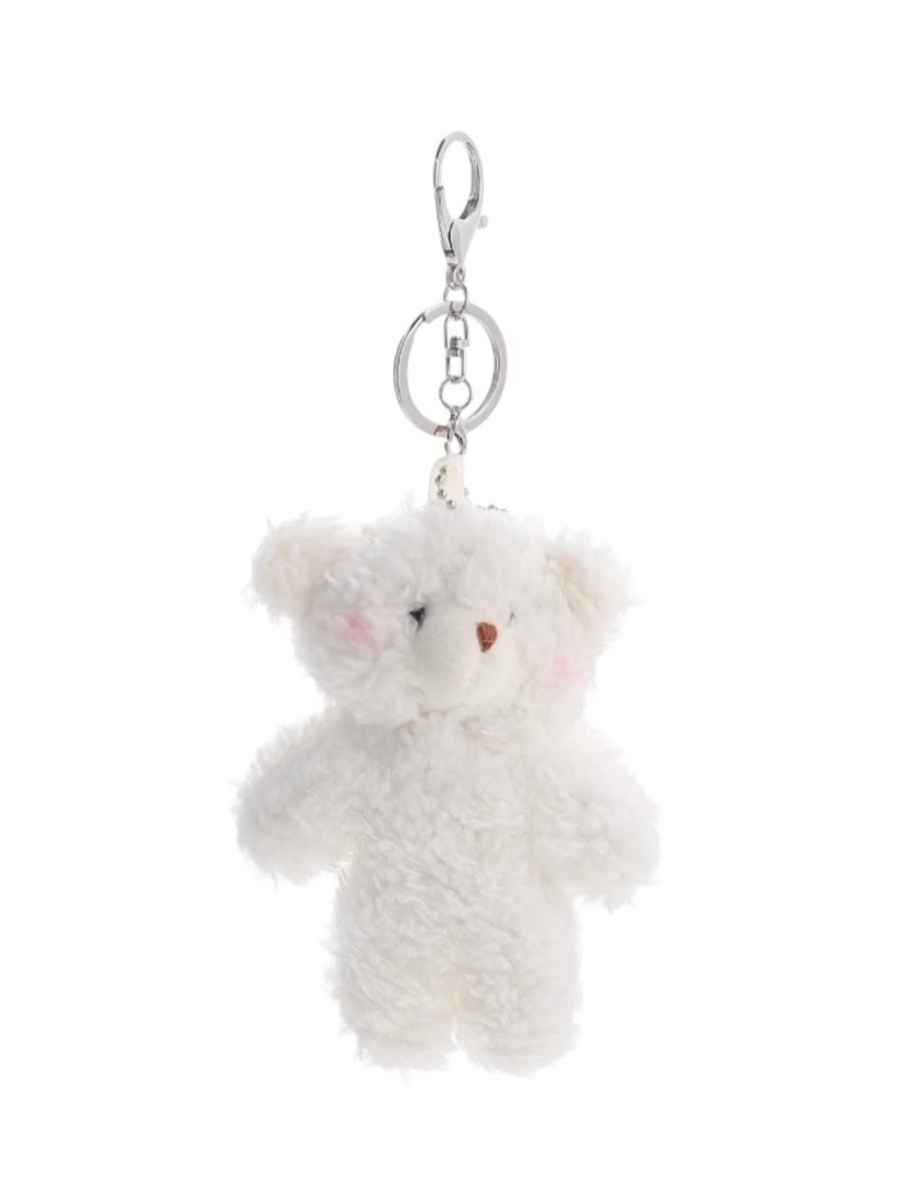 White Teddy Bear Keychain & Bag Charm
